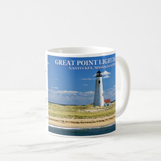 Great Point Lighthouse, Nantucket Mass Tasse (VorderseiteRechts)