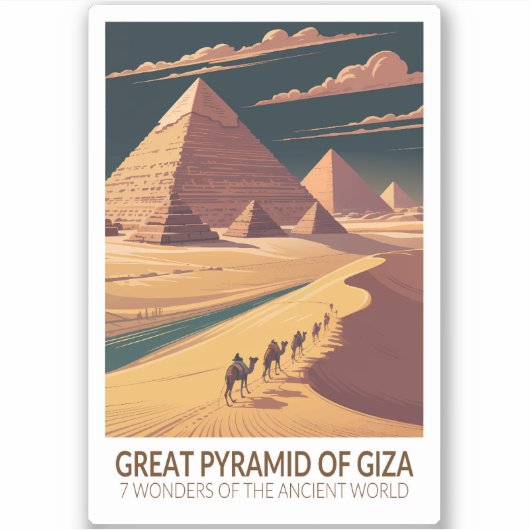 Great Pyramid of Giza Seven Wonders of the World Aufkleber (Vorderseite)
