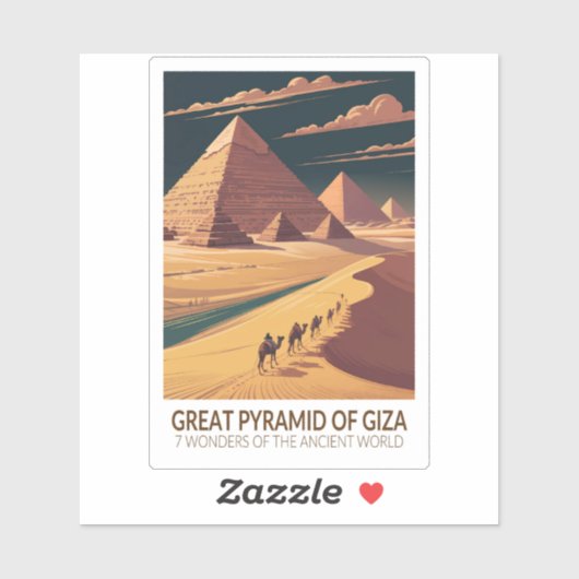 Great Pyramid of Giza Seven Wonders of the World Aufkleber (Blatt)