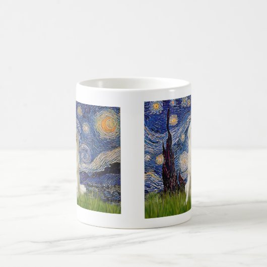 Great Pyrenäen 3 - Starry Night Kaffeetasse (Mittel)