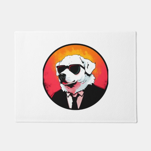 Great Pyrenäen Dog Businessman Fußmatte (Vorderseite)