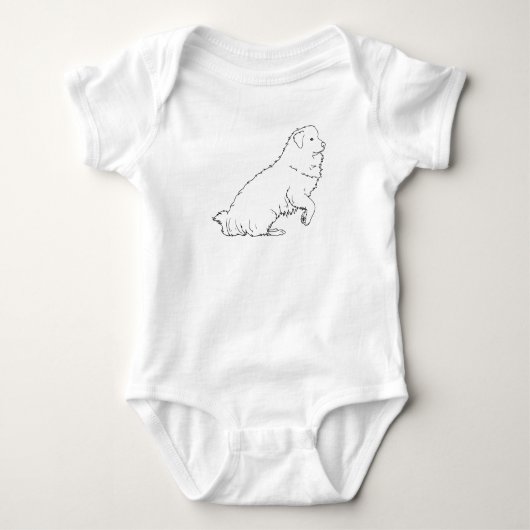 Great Pyrenäen Dog Line Art Baby Strampler (Vorderseite)