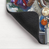 Great Pyrenäen Dog Riding Motorrad Weihnachten Mousepad (Ecke)