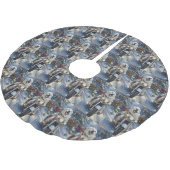 Great Pyrenäen Dog Riding Motorrad Weihnachten Polyester Weihnachtsbaumdecke (Schrägansicht)