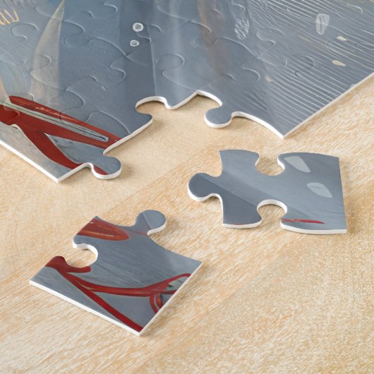 Great Pyrenäen Dog Riding Motorrad Weihnachten Puzzle (Seite)