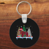 Great Pyrenäen Dog Tree Weihnachtsbeleuchtung Weih Schlüsselanhänger (Vorderseite)