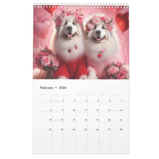 Great Pyrenäen Fun Calendar Kalender (Feb 2026)