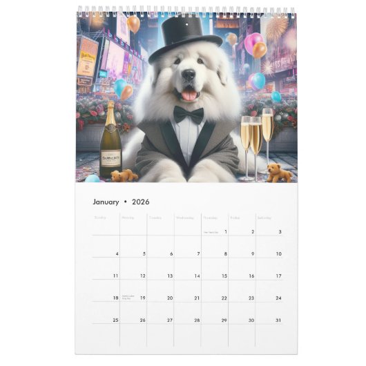 Great Pyrenäen Fun Calendar Kalender (Jan 2026)