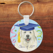 Great Pyrenäen Graduate Schlüsselanhänger (Vorderseite)