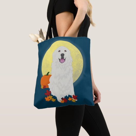 Great Pyrenäen Halloween Herbst Tasche (Von Nahem)