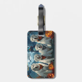 Great Pyrenäen Halloween Spooky Gepäckanhänger (Rückseite vertikal)