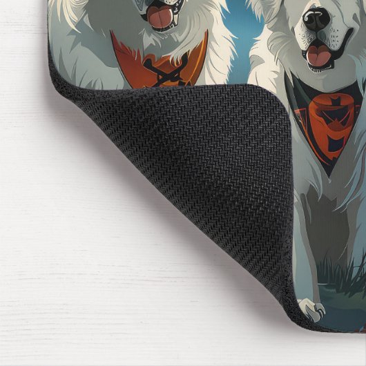 Great Pyrenäen Halloween Spooky Mousepad (Ecke)