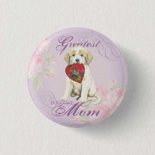 Great Pyrenäen Herzliche Mama Button (Vorderseite)