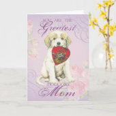 Great Pyrenäen Herzliche Mama Karte (Gelbe Blume)