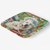 Great Pyrenäen Holiday Baker: Feierliche Weihnacht Pappteller (Gewinkelt)