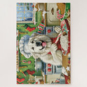Great Pyrenäen Holiday Baker: Feierliche Weihnacht Puzzle (Vertikal)
