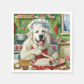 Great Pyrenäen Holiday Baker: Feierliche Weihnacht Serviette (Vorderseite)