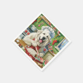 Great Pyrenäen Holiday Baker: Feierliche Weihnacht Serviette (Ecke)