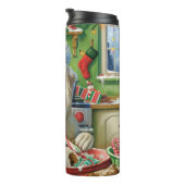 Great Pyrenäen Holiday Baker: Feierliche Weihnacht Thermosbecher (Nach rechts gedreht)