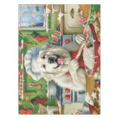 Great Pyrenäen Holiday Baker: Feierliche Weihnacht Tischdecke (Vorderseite)