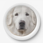 Great Pyrenäen Hund 3D Inspiriert Pappteller (Vorderseite)