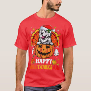 Great Pyrenäen Hund Happy Hallothanksmas Halloween T-Shirt