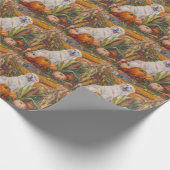 Great Pyrenäen Hund Herbst Ernte Erntedank Geschenkpapier (Ecke)