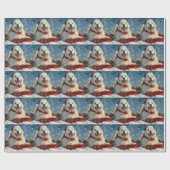 Great Pyrenäen Hund in Sledge Let it Snow Weihnach Geschenkpapier (Flach)