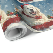 Great Pyrenäen Hund in Sledge Let it Snow Weihnach Geschenkpapier (Rolleneckpunkt)