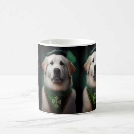 Great Pyrenäen Hund in St. Patrick's Day Dress Kaffeetasse (Mittel)