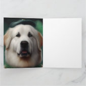 Great Pyrenäen Hund in St. Patrick's Day Dress Karte (Innenseite)