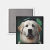 Great Pyrenäen Hund in St. Patrick's Day Dress Magnet (Vorderseite/Rückseite)