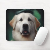 Great Pyrenäen Hund in St. Patrick's Day Dress Mousepad (Mit Mouse)