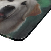Great Pyrenäen Hund in St. Patrick's Day Dress Schneidebrett (Ecke)