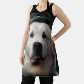 Great Pyrenäen Hund in St. Patrick's Day Dress Schürze (InSitu)