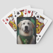 Great Pyrenäen Hund in St. Patrick's Day Dress Spielkarten (Rückseite)
