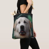 Great Pyrenäen Hund in St. Patrick's Day Dress Tasche (Von Nahem)