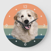 Great Pyrenäen Hund Retro Sunset Große Wanduhr (Vorderseite)