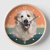 Great Pyrenäen Hund Retro Sunset Uhr (Vorderseite)