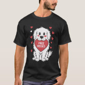 Great Pyrenäen Hund Valentinstag Freie Kisses T-Shirt (Vorderseite)