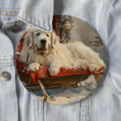 Great Pyrenäen Hund Weihnachten Feierliche Button (Beispiel)