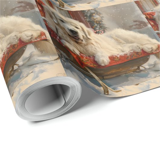Great Pyrenäen Hund Weihnachten Feierliche Geschenkpapier (Rolleneckpunkt)
