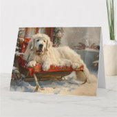 Great Pyrenäen Hund Weihnachten Feierliche Karte (Vorderseite)