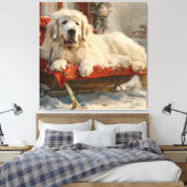 Great Pyrenäen Hund Weihnachten Feierliche Leinwanddruck (Insitu (Schlafzimmer))