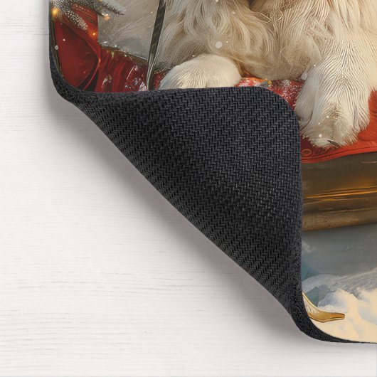 Great Pyrenäen Hund Weihnachten Feierliche Mousepad (Ecke)