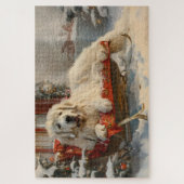 Great Pyrenäen Hund Weihnachten Feierliche Puzzle (Vertikal)