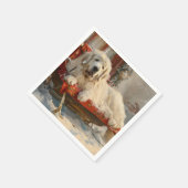 Great Pyrenäen Hund Weihnachten Feierliche Serviette (Ecke)