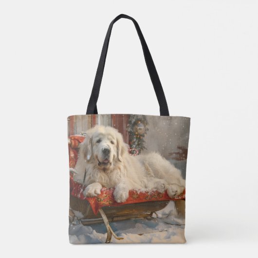 Great Pyrenäen Hund Weihnachten Feierliche Tasche (Rückseite)