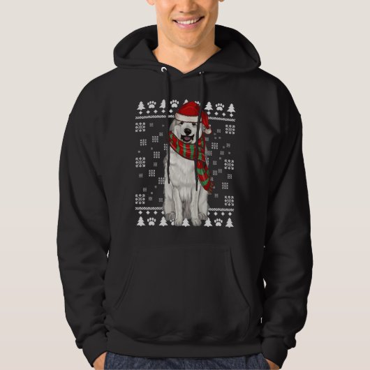 Great Pyrenäen Hund Weihnachtsmannmütze Xmas Ugusw Hoodie (Vorderseite)