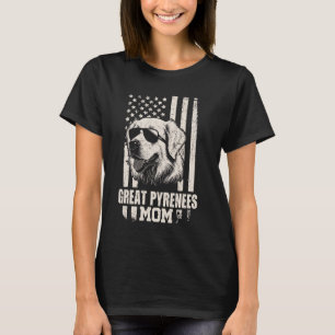Great Pyrenäen Hunde Mama American Flag Geschenke T-Shirt